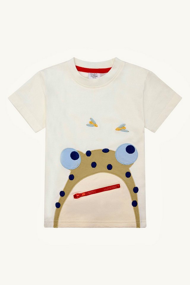 Hust & Claire T-Shirt Anton (1-tlg) Kinder T-Shirt Anton – Frosch-Design mit Reißverschluss-Detail von Hust & Claire