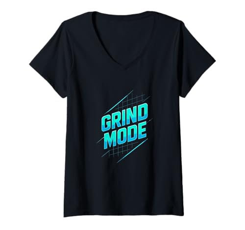 Damen Grind Mode Grafik Bold Hustle Motivierend T-Shirt mit V-Ausschnitt Damen Grind Mode Grafik Bold Hustle Motivierend T-Shirt mit V-Ausschnitt von Hustle Grind Lifestyle Apparel