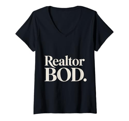 Damen Realtor BOD Real Estate Agent Fitness Routine Gym |- T-Shirt mit V-Ausschnitt von Hustling -Häuser heben Routine an