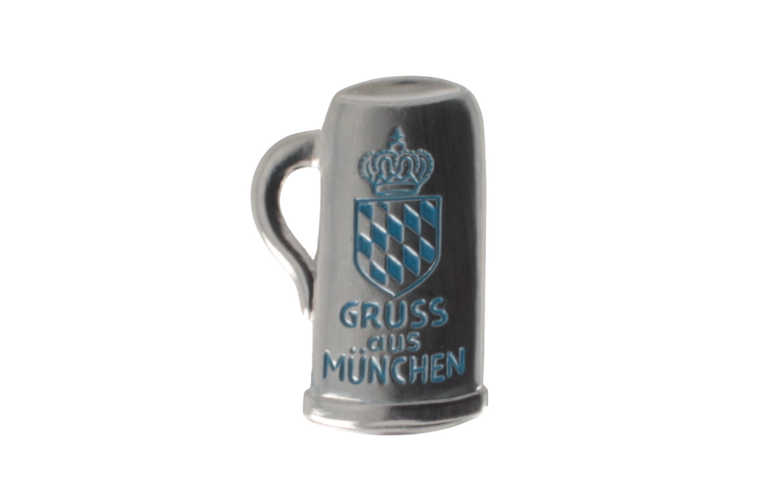 Bierkrug Abzeichen Spruch "Gruß aus München" von Hut-Breiter von Hut-Breiter