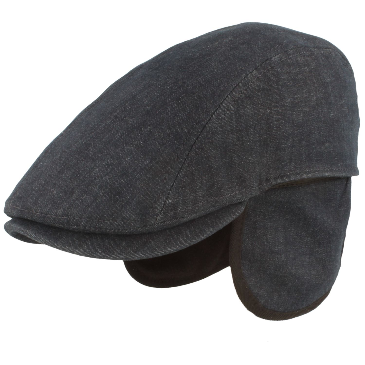 Denim Flat Cap mit Thermolite & Ohrenklappen von Hut-Breiter von Hut-Breiter