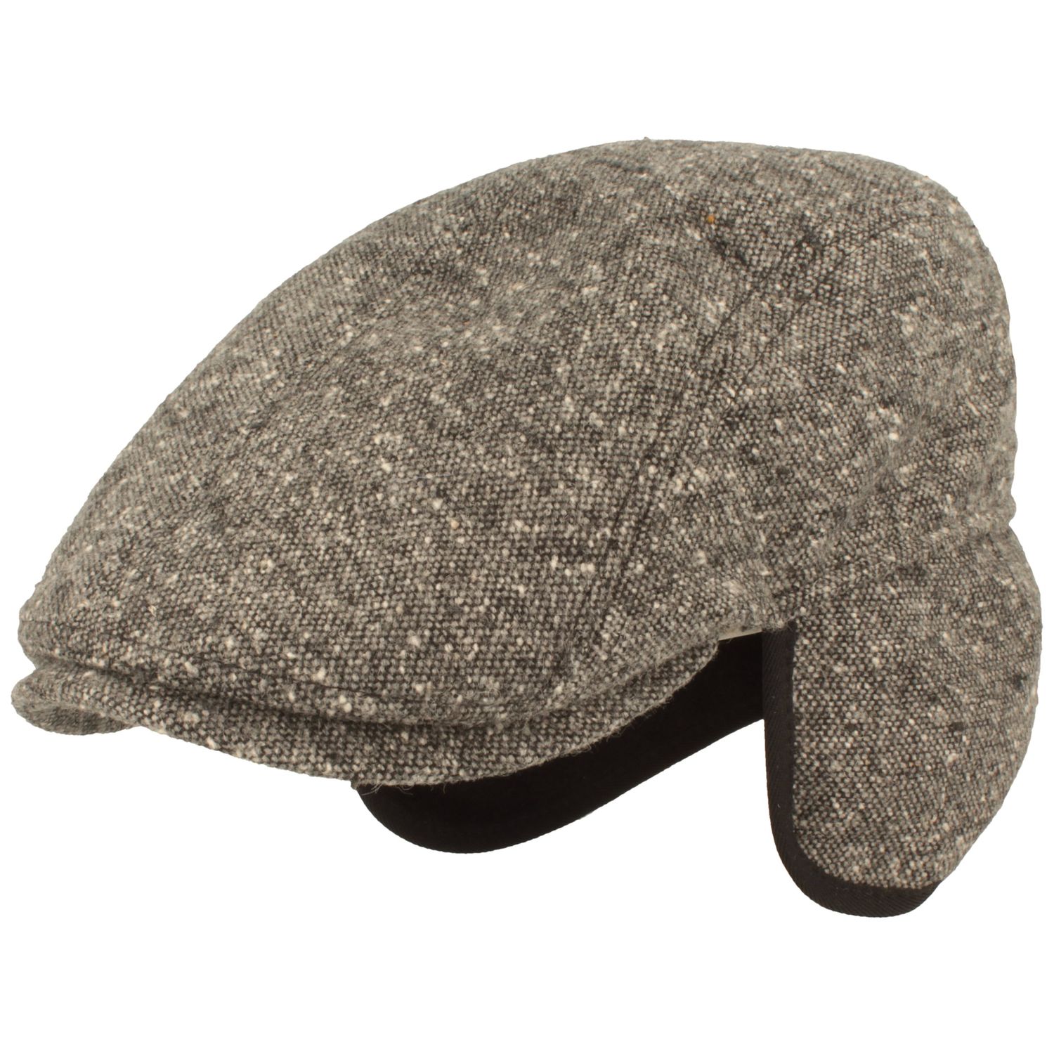 Flatcap in meliertem Wollmix mit Ohrenklappen von Hut-Breiter von Hut-Breiter