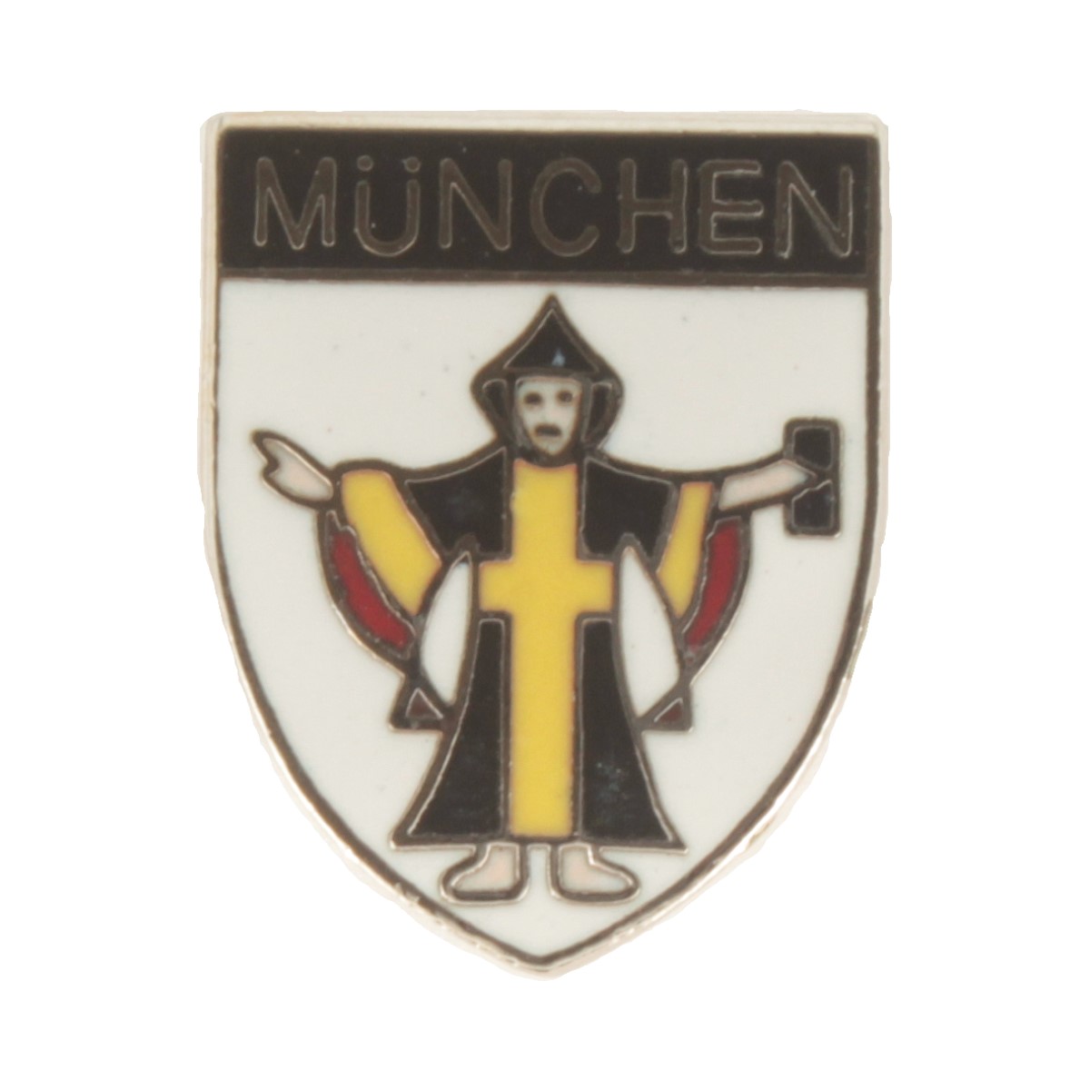 Hutanstecker Münchner Kindl Emblem weiß von Hut-Breiter von Hut-Breiter