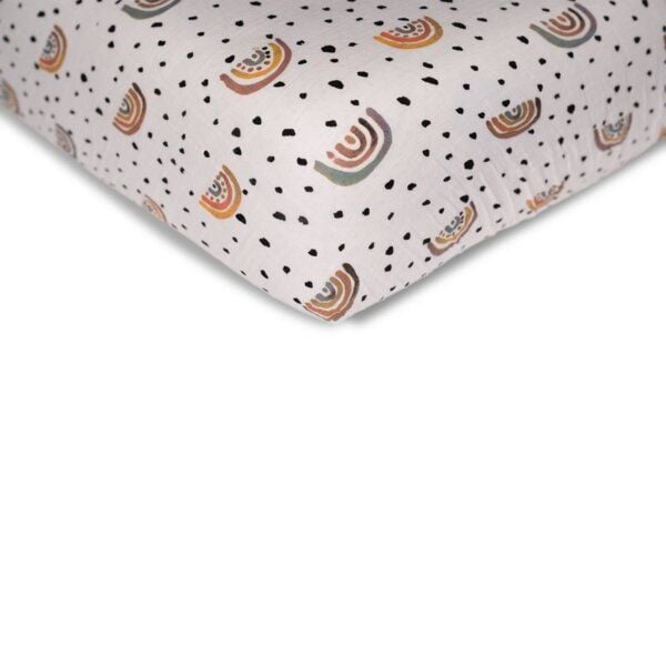 Hutch&Putch Musselin-Spannbettlaken "Eliane" 70x140 cm • Regenbogen von Hutch&Putch