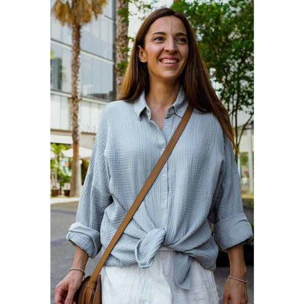 Hutch&Putch Musselin Oversize Bluse - Klassische Bluse - Langarmbluse aus 100% Bio-Baumwolle Hutch&Putch Musselin Oversize Bluse - Klassische Bluse - Langarmbluse aus 100% Bio-Baumwolle von Hutch&Putch