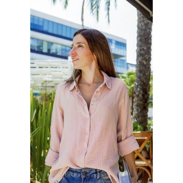 Hutch&Putch Musselin Oversize Bluse - Klassische Bluse - Langarmbluse aus 100% Bio-Baumwolle von Hutch&Putch