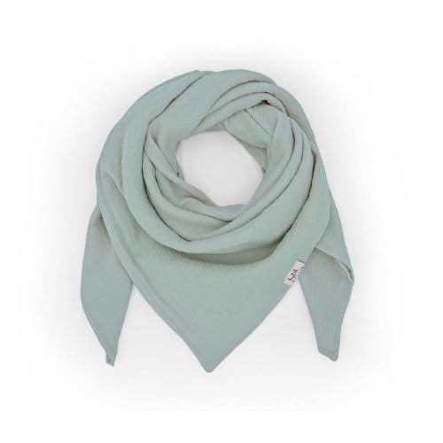 Neu hutch&putch Musselin-Halstuch Unisex 135cmx135cm - Dreieckstuch Erwachsene aus Bio Baumwolle - Schal für Erwachsene - weiches Musselin Halstuch Erwachsene (Aquamarine) von Hutch & Putch