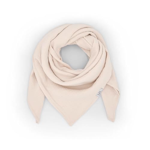 hutch&putch Musselin-Halstuch Kinder 90cmx90cm - Dreieckstuch Kinder aus Bio Baumwolle - Schal für Kinder- weiches Musselin Halstuch Kinder für Junge & Mädchen (Beige) von Hutch & Putch
