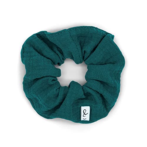 hutch&putch Premium Musselin-Scrunchie für Damen - Haargummi aus 100% Baumwolle - elastischer Haargummi für gesunde Haare - Scrunchie mit starkem Halt ohne Knickstelle (Petrol) hutch&putch Premium Musselin-Scrunchie für Damen - Haargummi aus 100% Baumwolle - elastischer Haargummi für gesunde Haare - Scrunchie mit starkem Halt ohne Knickstelle (Petrol) von Hutch & Putch