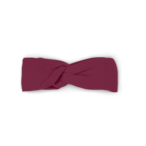 hutch&putch Premium Musselin-Stirnband für Damen - Haarband aus 100% Bio-Baumwolle - weiches Haarband mit Gummizug - Boho Stirnband mit starkem Halt ohne Knickstelle (Red Violet) von Hutch & Putch