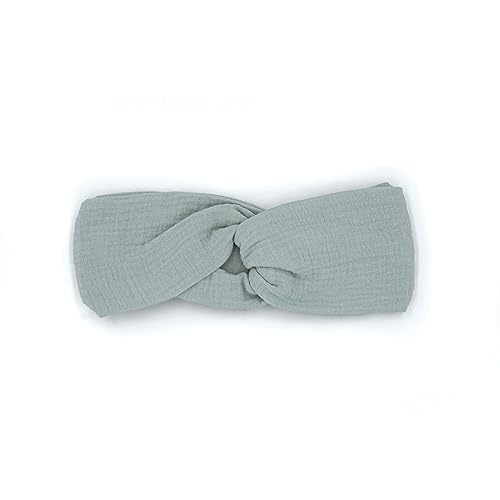 hutch&putch Premium Musselin-Stirnband für Damen - Haarband aus 100% Bio-Baumwolle - weiches Haarband mit Gummizug - Boho Stirnband mit starkem Halt ohne Knickstelle (Aquamarine) von Hutch & Putch