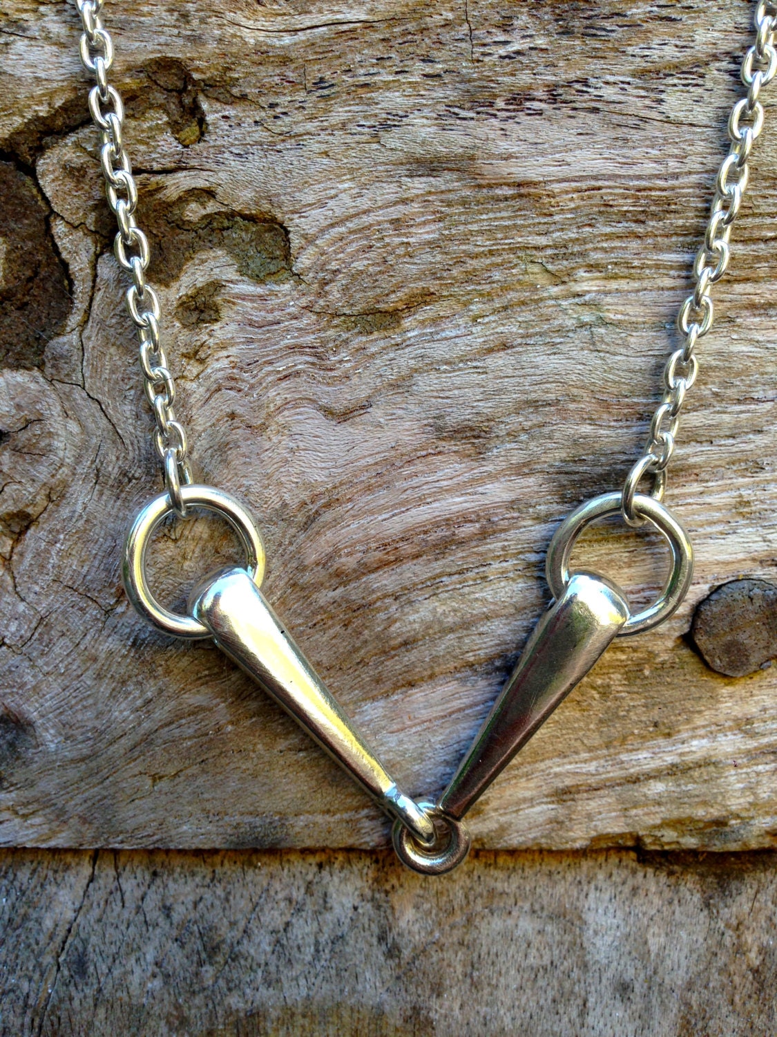 Massiver Glieder Sterling Silber "Pferdebisse" Halskette 16" in Der Länge Massiver Glieder Sterling Silber "Pferdebisse" Halskette 16" in Der Länge von HutchHandcrafted
