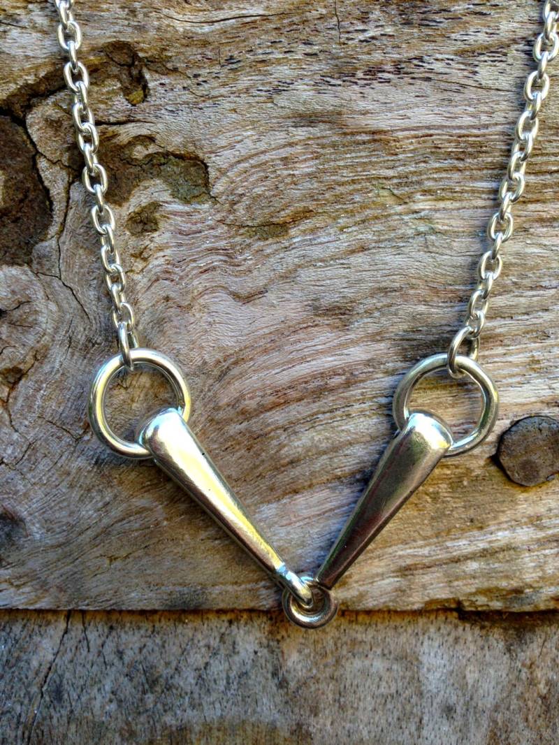 Massiver Glieder Sterling Silber "Pferdebisse" Halskette 16" in Der Länge Massiver Glieder Sterling Silber "Pferdebisse" Halskette 16" in Der Länge von HutchHandcrafted