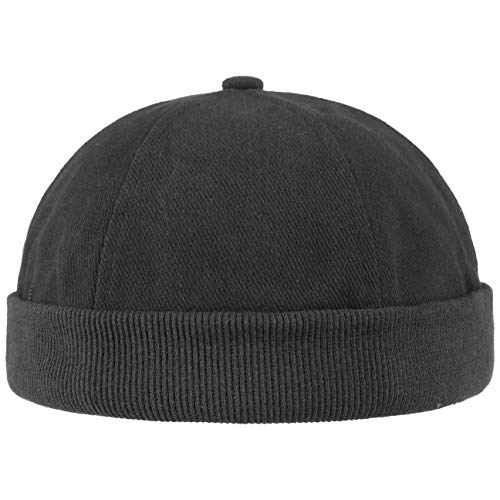 Lipodo Cotton Dockercap Herren - Mütze aus 100% Baumwolle - Docker in Einheitsgröße (54-61 cm) - Cap mit Klettverschluss - Hafenmütze ganzjährig tragbar schwarz One Size von Lipodo