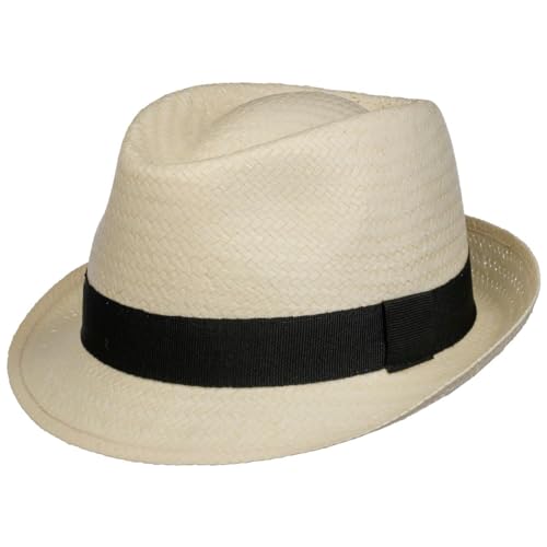 Hutshopping Malaga Strohtrilby für Damen, Herren und Kinder Natur -Frühjahr/Sommer - Strohhut in der Größe 57 cm - Sommerhut aus 100% Papierstroh - In Italien gefertigter Sonnenhut von Hutshopping