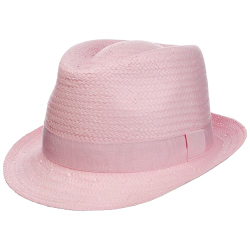 Hutshopping Malaga Strohtrilby für Damen, Herren und Kinder rosa -Frühjahr/Sommer - Strohhut in der Größe 57 cm - Sommerhut aus 100% Papierstroh - In Italien gefertigter Sonnenhut von Hutshopping