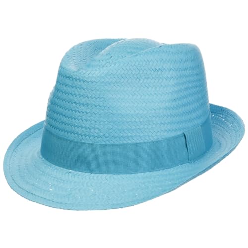 Hutshopping Malaga Strohtrilby für Damen, Herren und Kinder türkis -Frühjahr/Sommer - Strohhut in der Größe 61 cm - Sommerhut aus 100% Papierstroh - In Italien gefertigter Sonnenhut von Hutshopping