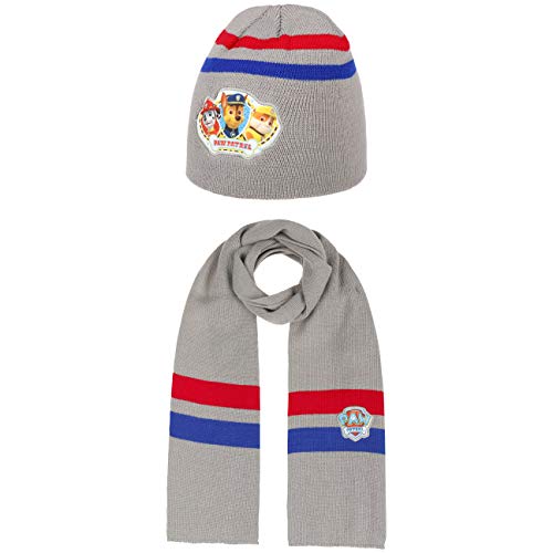 Set Paw Patrol Mütze + Schal Kindermütze Kinderschal Winterset Winterschal Strickschal (One Size - grau) von Hutshopping