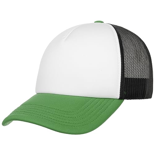 Tricolore Rapper Cap Damen/Herren - Sportliche Kappe in Einheitsgröße - Größenverstellbar durch Druckknopflasche - Luftig Dank Mesheinsatz - Dreifarbige Stoffcap - Sommer/Winter grün One Size von Hutshopping