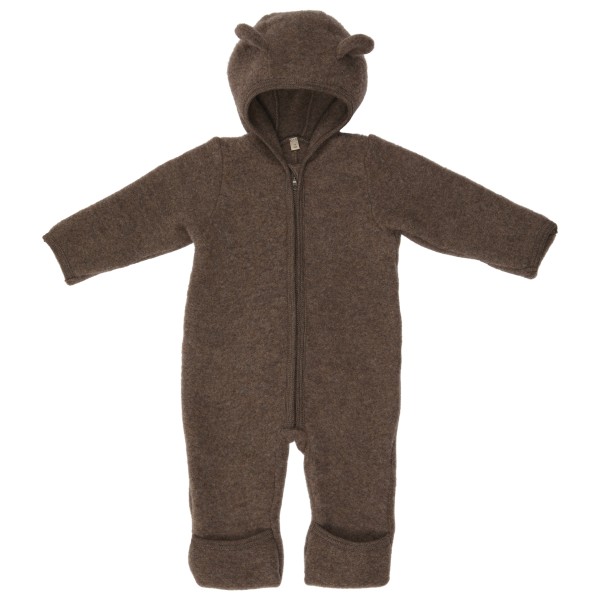 Huttelihut - Baby's Pram Suit Bear Ears Wool Fleece - Overall Gr 80 braun von Huttelihut