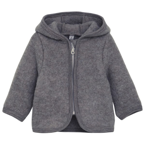Huttelihut - Kid's Jacket Ears Wool Fleece - Merinojacke Gr 56 grau von Huttelihut