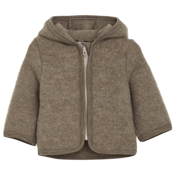 Huttelihut - Kid's Jacket Wool Fleece with Hood - Merinojacke Gr 56 braun von Huttelihut