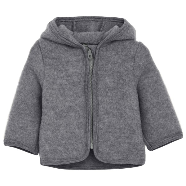 Huttelihut - Kid's Jacket Wool Fleece with Hood - Merinojacke Gr 80 grau von Huttelihut