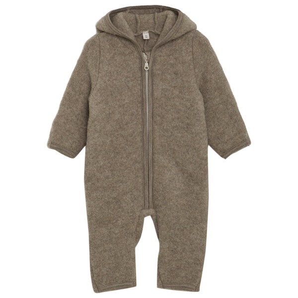Huttelihut - Kid's Pram Suit Bear Ears Wool Fleece - Overall Gr 62 grau von Huttelihut