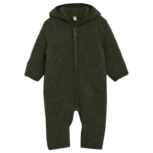 Huttelihut - Kid's Pram Suit Bear Ears Wool Fleece - Overall Gr 98 oliv von Huttelihut