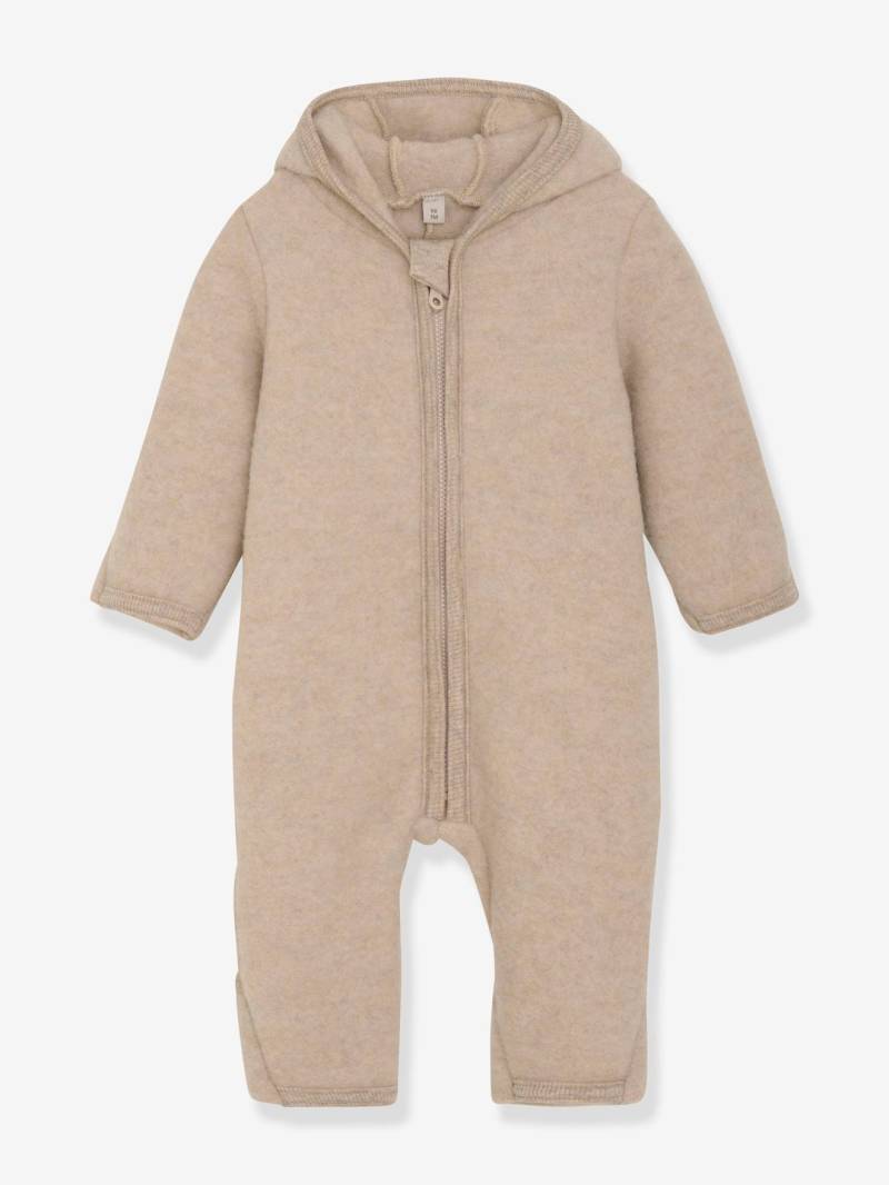Wollfleece-Overall Baby HUTTELIHUT mit Ohren camel von Huttelihut