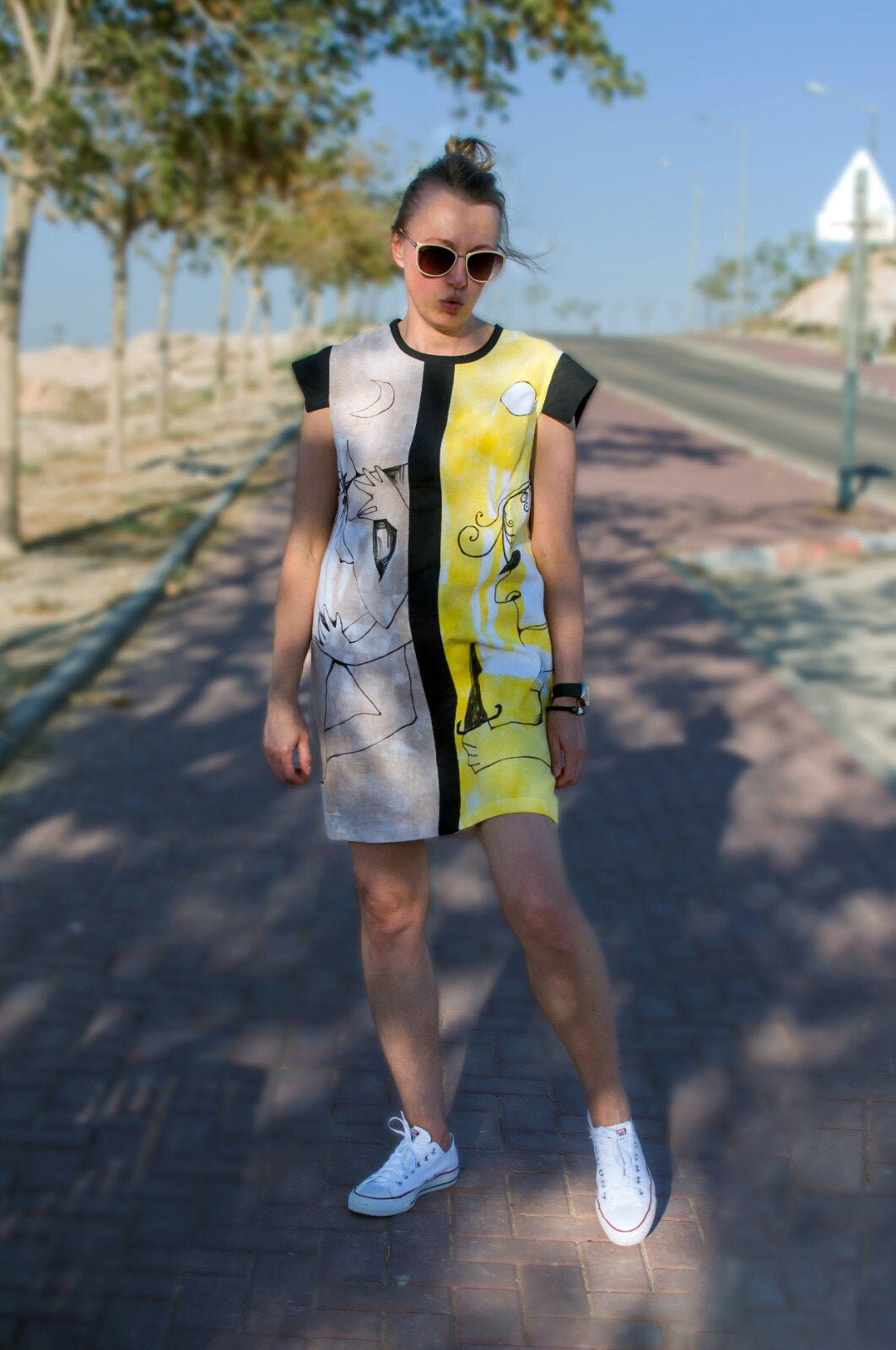 Leinenkleid, Handbemalt Handbemalt. Handbemaltes Kleid Leinenkleid, Handbemalt Handbemalt. Handbemaltes Kleid von Hutzahav
