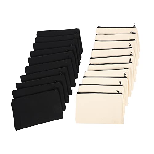 Huudngeje 20 StüCk Leinwand Make-Up ReißVerschluss Beutel Bleistiftetui Leere DIY Basteltaschen Kosmetiktasche für Reisen DIY Bastelschule von Huudngeje
