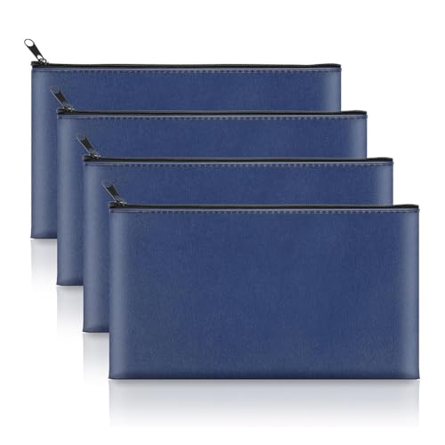 Huudngeje Geldpockt 11 X 6,5 PU Leder Cash Bag, Sichere Banktasche für Münzen, Rechnungen, Schecks, Kosmetik, Werkzeuge B von Huudngeje