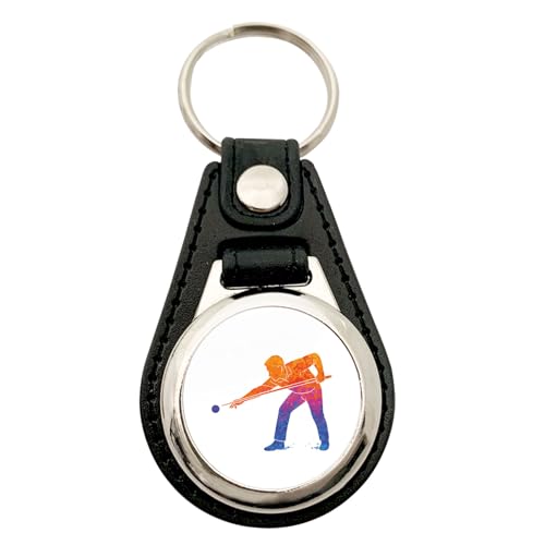 Huuraa Anhänger Billard Snooker Geschenk Metall mit Kunstleder Einkaufswagenlöser Billard Präsent von Huuraa