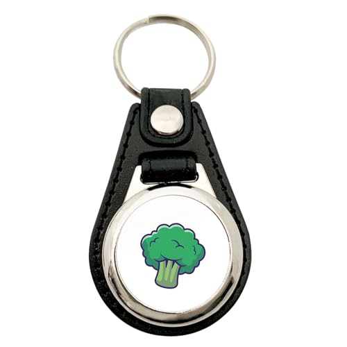 Huuraa Anhänger Brokkoli Comic Geschenk Metall mit Kunstleder Einkaufswagenlöser Brokkoli Präsent von Huuraa
