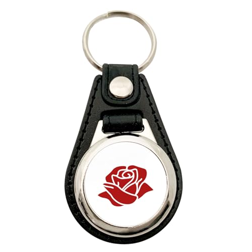 Huuraa Anhänger Rose Blüte Geschenk Metall mit Kunstleder Einkaufswagenlöser Rose Präsent von Huuraa