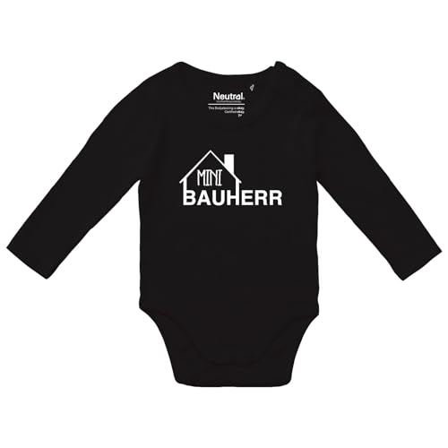 Huuraa Baby Body Mini Bauherr Geschenk Größe 62 Black Bio Baumwolle Fairtrade Mini Bauherr Babykleidung von Huuraa