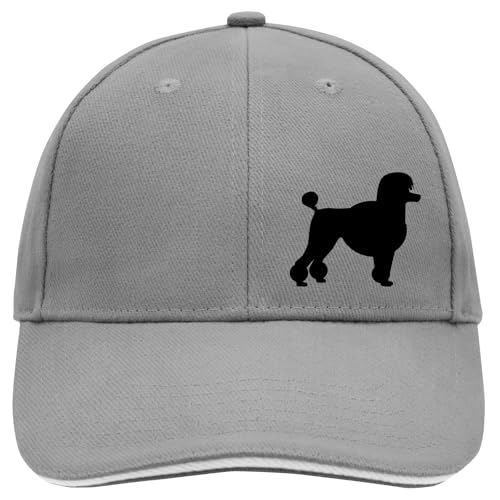 Huuraa Baseball Cap Pudel Silhouette Geschenk Dark Grey/White Pudel Geschenkidee von Huuraa