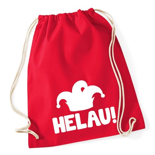 Huuraa Gymbag Helau Narrenkappe Geschenk 12 Liter Classic Red Baumwolle Helau Geschenkidee von Huuraa