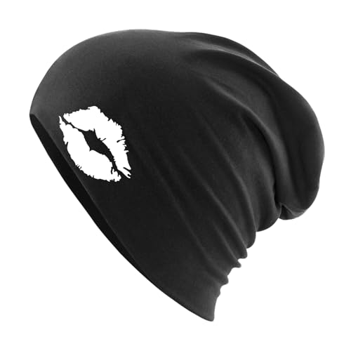Huuraa Beanie Kussmund Lippen Geschenk Black Kussmund Präsent von Huuraa