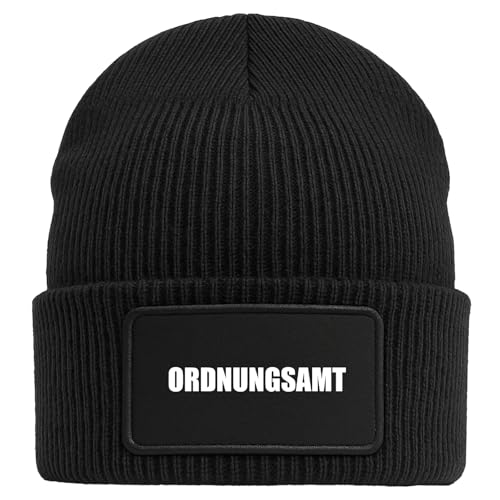 Huuraa Beanie Ordnungsamt Schriftzug Geschenk Black Mütze Ordnungsamt Geschenkidee von Huuraa