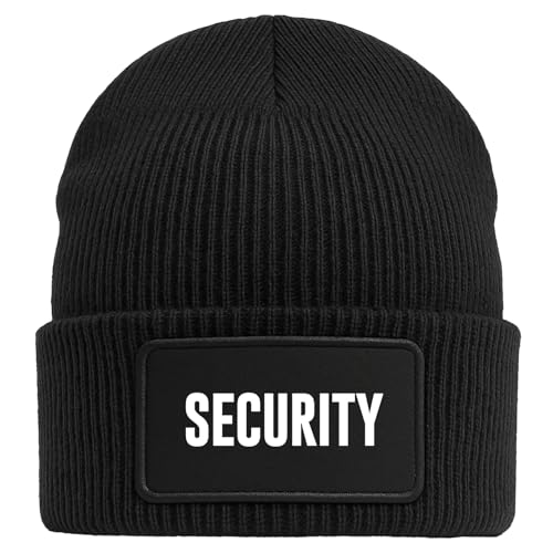 Huuraa Beanie Security Schriftzug Geschenk Black Mütze Security Geschenkidee von Huuraa