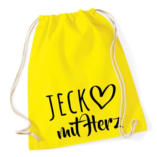 Huuraa Beutel Jeck mit Herz Geschenk 12 Liter Yellow Baumwolle Jeck Souvenir von Huuraa