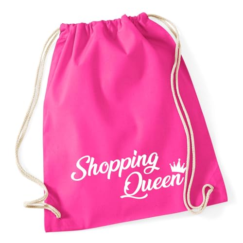 Huuraa Stoffbeutel Shopping Queen Geschenk 12 Liter Fuchsia Baumwolle Shopping Queen Aufmerksamkeit von Huuraa