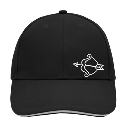 Huuraa Cappy Mütze Amors Pfeil Bogen Unisex Kappe Größe Black/Light Grey mit Motiv für Verliebte Geschenk Idee für Freunde und Familie von Huuraa