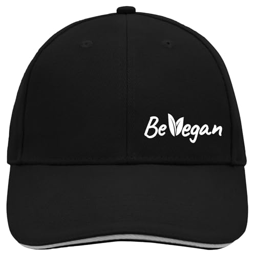 Huuraa Cappy Mütze Be Vegan Blätter Geschenk Black/Light Grey Be Vegan Präsent von Huuraa