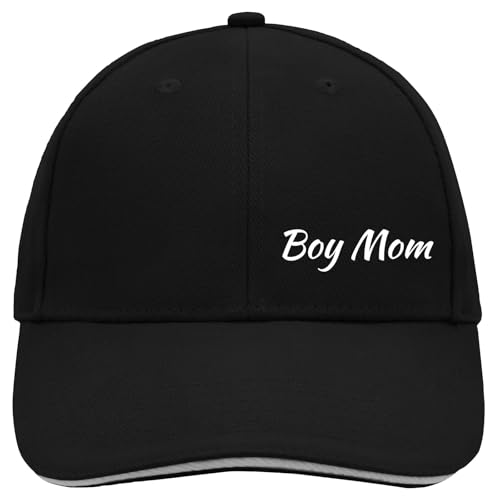 Huuraa Cappy Mütze Boy Mom Schriftzug Geschenk Black/Light Grey Boy Mom Präsent von Huuraa