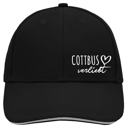 Huuraa Cappy Mütze Cottbus verliebt Geschenk Black/Light Grey Cottbus Präsent von Huuraa