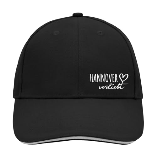 Huuraa Cappy Mütze Hannover verliebt Unisex Kappe Größe Black/Light Grey mit Namen deiner Lieblingsstadt in Niedersachsen Geschenk Idee für Freunde und Familie von Huuraa