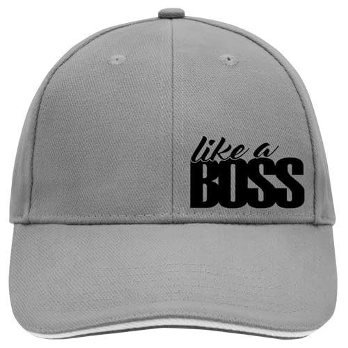 Huuraa Baseball Cap Like a Boss Spruch Geschenk Dark Grey/White Like a Boss Geschenkidee von Huuraa